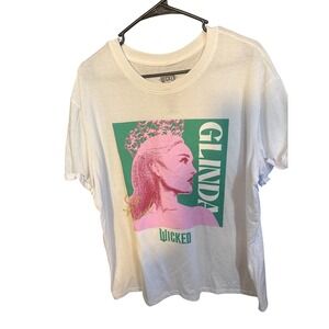 Wicked Movie Glinda Elphaba Graphic T-Shirt White XXL She's So Popular LG42413CC